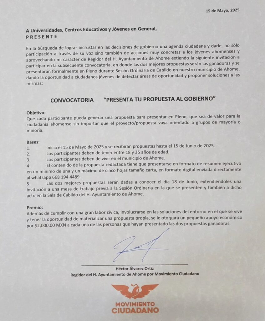 497447839_1005140705062174_4387966011929135459_n-847x1024 Movimiento Ciudadano en Ahome lanza convocatoria “Presenta tu propuesta al Gobierno”